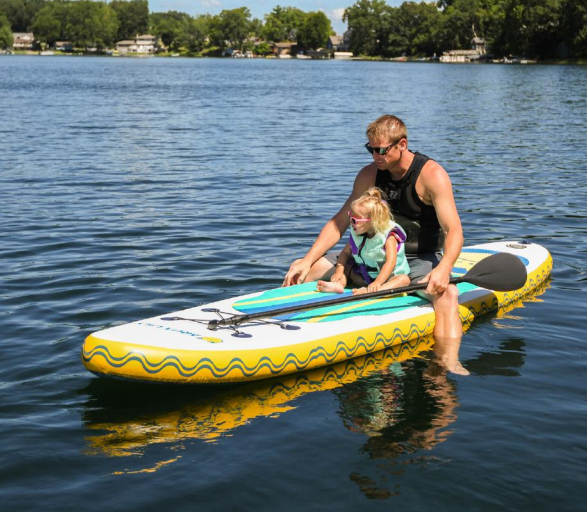 Aqua Lily Pad Premium Inflatable Stand Up Paddle Board w/Accessories & Bag *OPEN BOX & FINAL SALE**