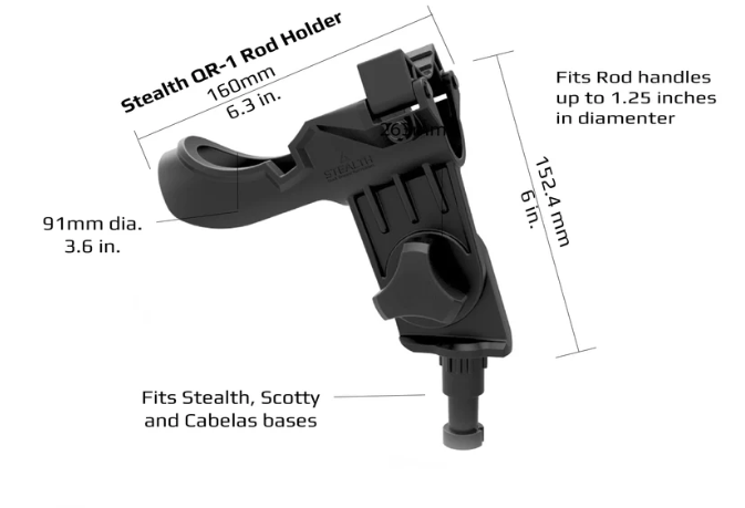 Stealth QR-1 Rod Holder - NO BASE